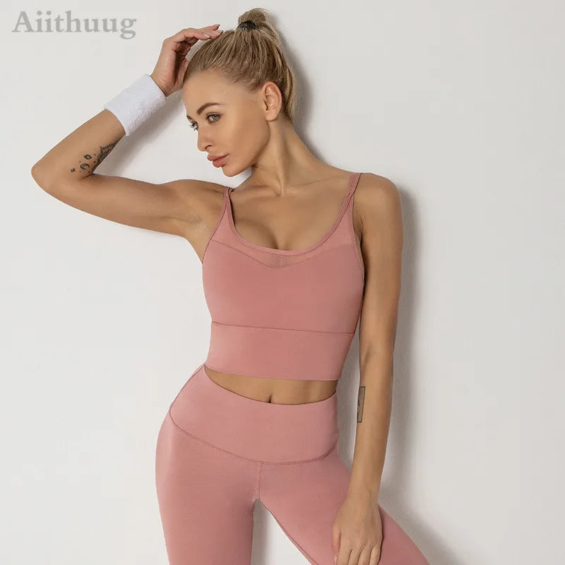 Aiithuug Yoga Bras Fitness Shirts Running Tops Sports Bras Gym Workout Crop Top Yoga Crop Tops Fitness Tank Top Running Bra BeautiMass