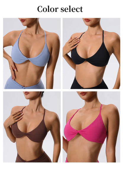 Women Sports Bra Top Push Up Fitness Yoga Bra Underwear Sport Tops For Women Breathable Fitness Running Vest Gym Wear Crop Top - BeautiMass