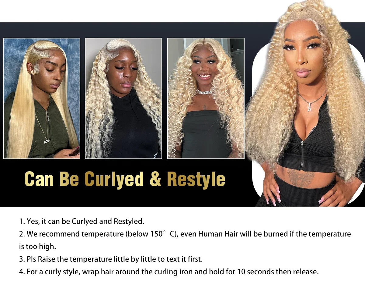 HD Lace Frontal Honey Blonde Human Hair 13x6 28 Inch Blonde Lace Front Body Wave Wigs - BeautiMass