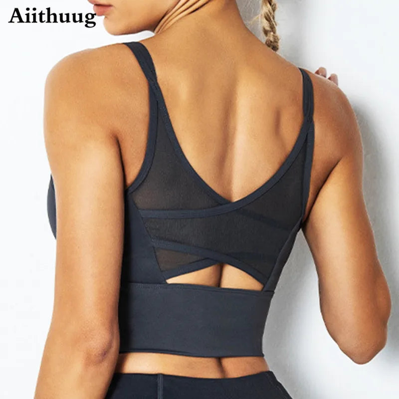 Aiithuug Yoga Bras Fitness Shirts Running Tops Sports Bras Gym Workout Crop Top Yoga Crop Tops Fitness Tank Top Running Bra BeautiMass