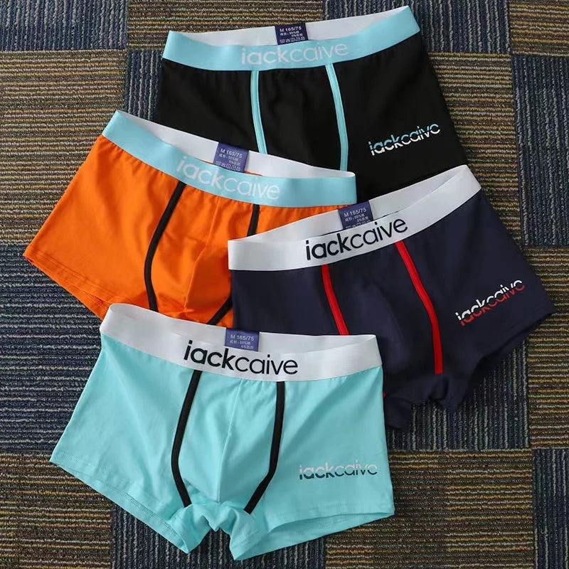 4Pcs Underwear Men's Boxer Shorts Cotton Homme U Convex Underpants - BeautiMass