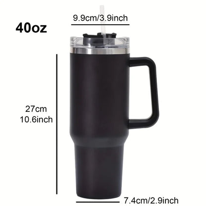 40oz Stainless Steel Insulated Water Bottle,Thermal Coffee Car Cup, Cold Hot Mugs Vacuum Flask - BeautiMass