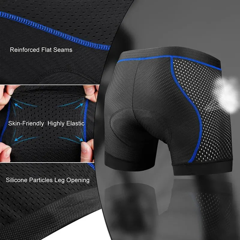 X-TIGER Cycling Underwear 5D Breathable Padded Gel Bike Shorts - BeautiMass