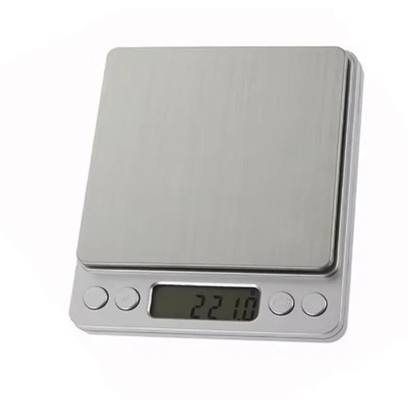 500g 0.01g Digital Electronic Weight Scale 3kg 0.1g Pocket Case Jewelry Food Scale Silver - BeautiMass