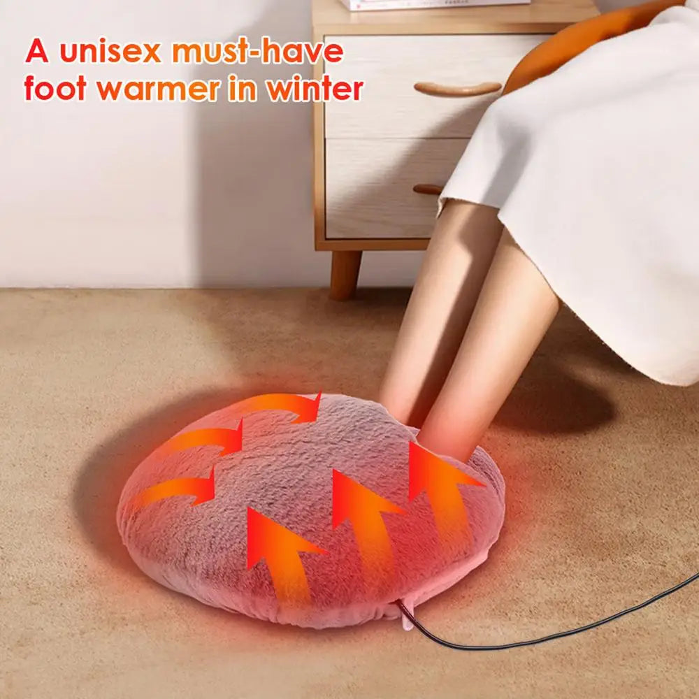 Winter USB Charging Electric Foot Heating Pad Universal Soft Plush Washable Foot Warmer Heater Household Foot Warming Mat BeautiMass