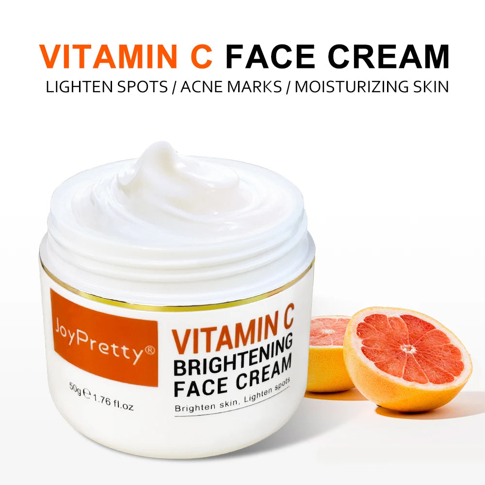 Vitamin C Face Cream Whitening Dark Spots Removal Moisturizing Facial Cream - BeautiMass