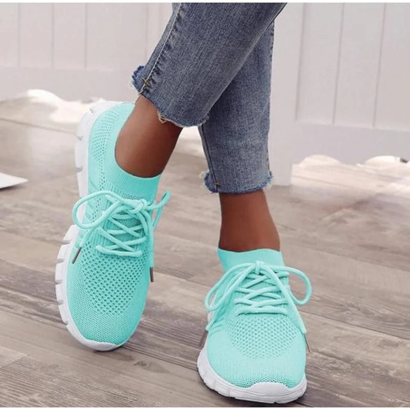 Women Slip on Mesh Light Breathable Running Sneakers Walking Shoes - BeautiMass