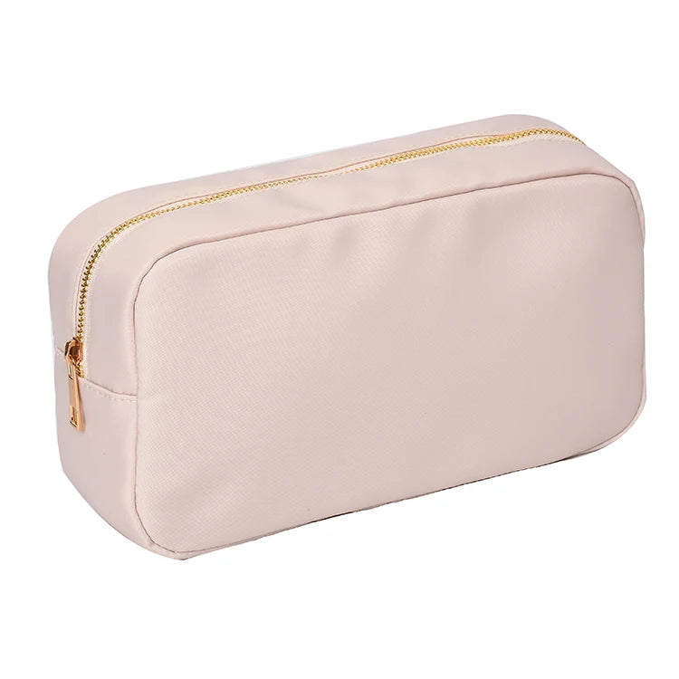 Waterproof Nylon Durable Toiletry Cosmetic Bag Solid Color - BeautiMass