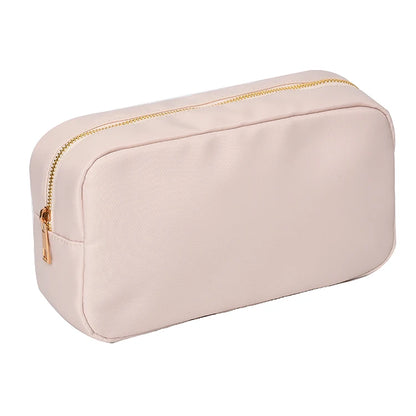 Waterproof Nylon Durable Toiletry Cosmetic Bag Solid Color - BeautiMass