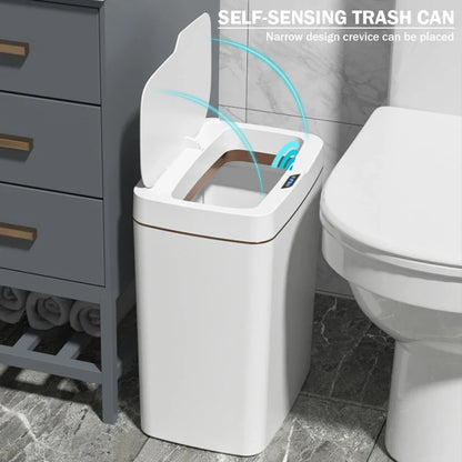 15/18L Smart Sensor Waterproof Intelligent Touchless Quiet Auto Motion Sensor Trash Can - BeautiMass