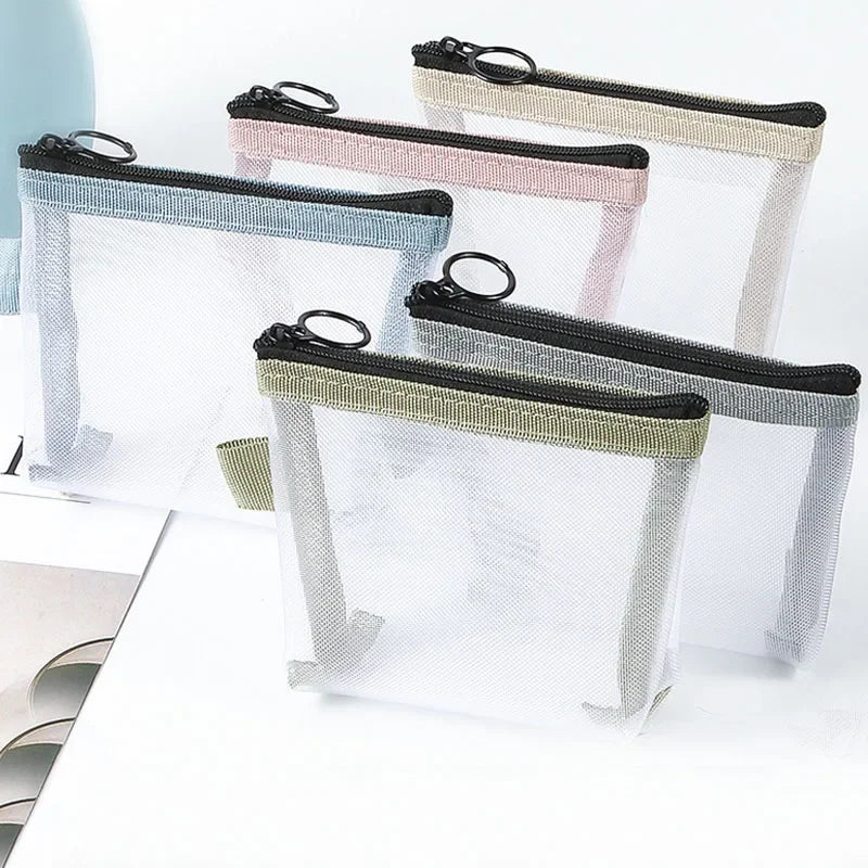 Transparent Mesh Mini Cosmetic Bag Makeup Case - BeautiMass