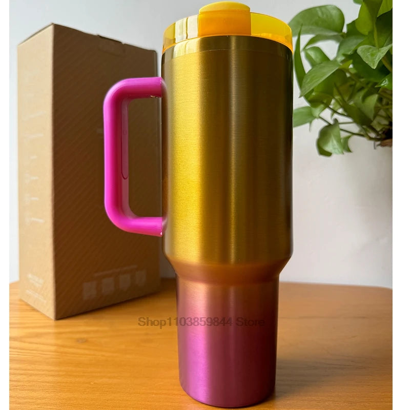 40Oz Stainless Steel Vacuum Insulated Tumbler With Lid And Straw Leakproof Flip Coffee Mugs - BeautiMass