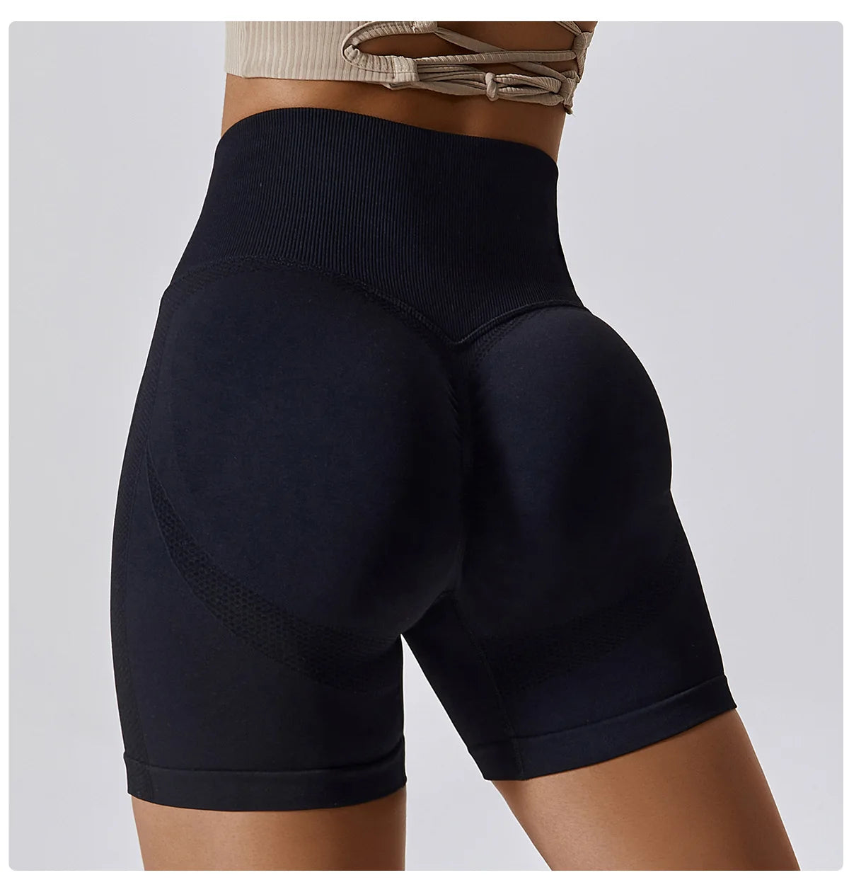 Women Seamless High Waist Sports Shorts For Cycling Jogging Fitness Gym Shorts Leggings - BeautiMass