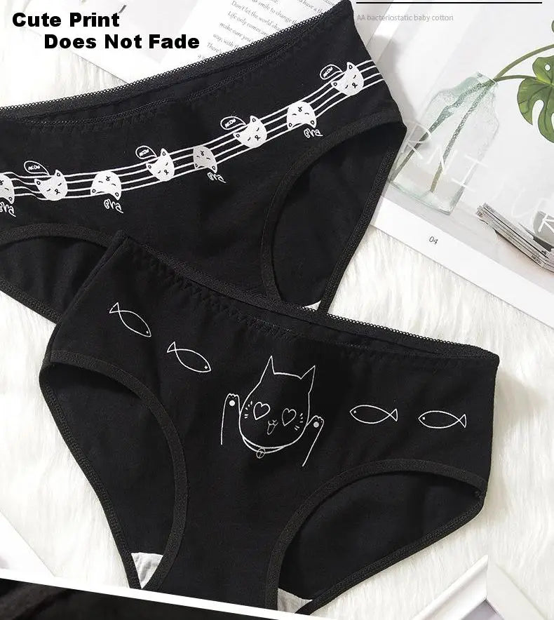 5Pcs/set Cotton Cartoon Cute Panties Short Underwear For Women Ladies - BeautiMass