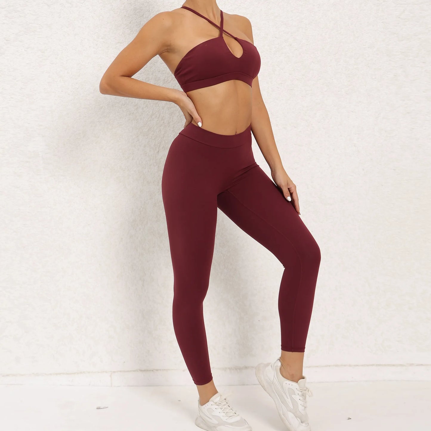 Yoga Women's Tracksuit 2PCS Fitness Yoga Sets Sportswear Workout Bra+High Waist Leggings Gym Clothing Sports Suits Athletic Wear - BeautiMass