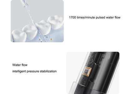 XIAOMI MIJIA Oral Irrigator F400,Portable Cordless Water Dental Flosser Teeth Pick,4 Mode,200ml Water Tank,Electric Waterflosser BeautiMass