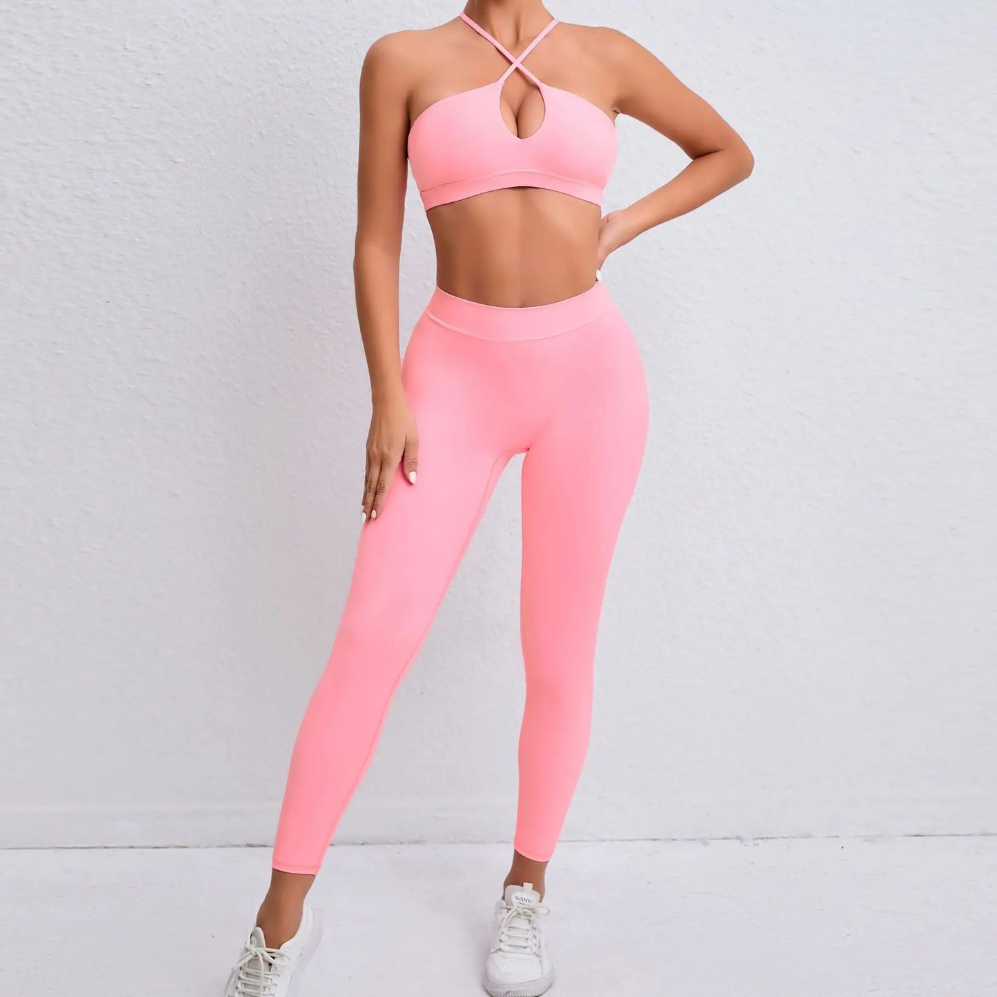 Yoga Women's Tracksuit 2PCS Fitness Yoga Sets Sportswear Workout Bra+High Waist Leggings Gym Clothing Sports Suits Athletic Wear - BeautiMass