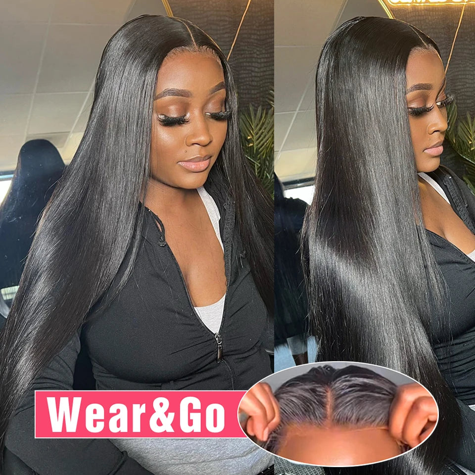 Pre Cut Glueless Wig Human Hair Ready To Wear And Go Preplucked Brazilian Bone Straight Human Hair Wigs - BeautiMass