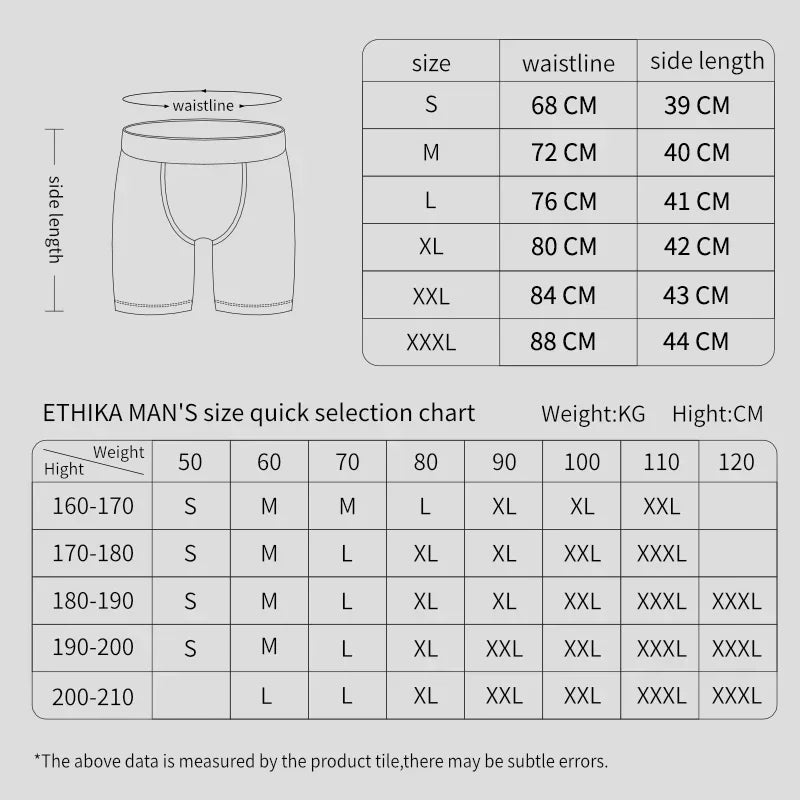 6Pcs ETHIKA Sexy Printed Men Underwear Boxer Shorts Breathable Briefs S-XXXL - BeautiMass