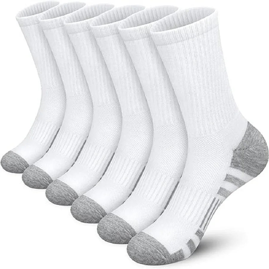 5 pairs of cotton sports socks black white & gray long socks - BeautiMass