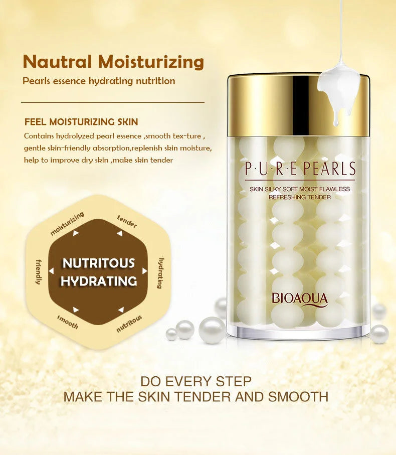 2pcs BIOAQUA Pure Pearl Face Cream Moisturizing Skin Firming Hydrating Facial Cream Beauty Health Skin Care BeautiMass