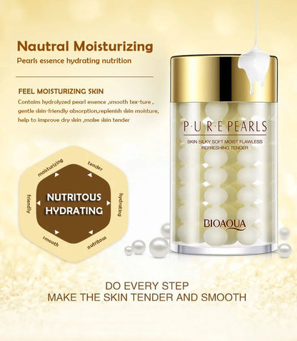 2pcs BIOAQUA Pure Pearl Face Cream Moisturizing Skin Firming Hydrating Facial Cream Beauty Health Skin Care BeautiMass