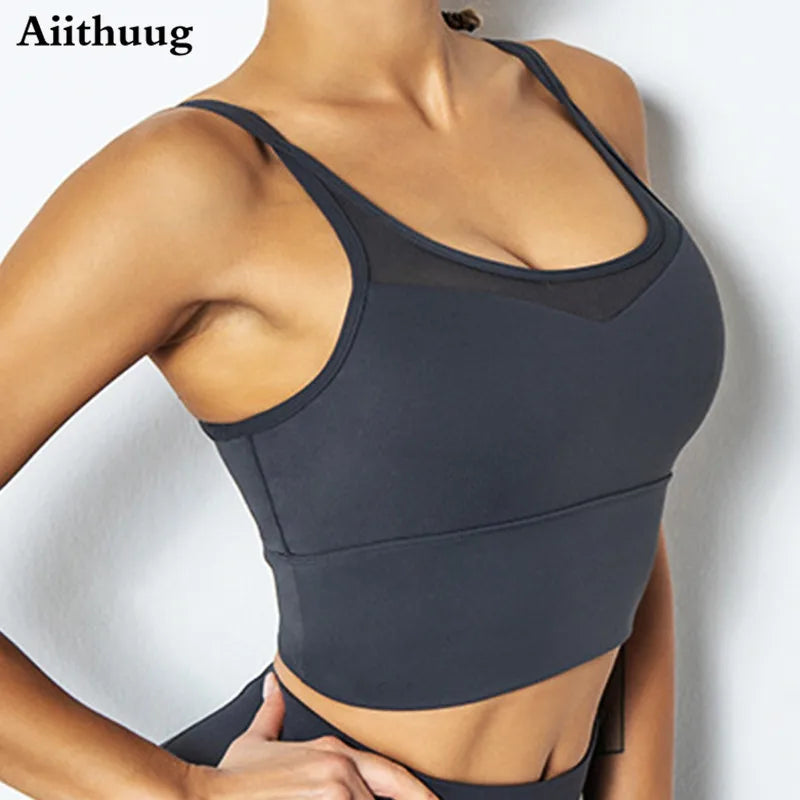 Aiithuug Yoga Bras Fitness Shirts Running Tops Sports Bras Gym Workout Crop Top Yoga Crop Tops Fitness Tank Top Running Bra BeautiMass