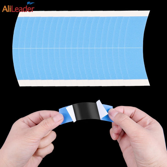 36 Pieces Blue Lace Front Wig Tape Double Sided Adhesive Wig Tapes Waterproof Lace Tape C-Shaped Tape For Toupees Hair Pieces BeautiMass