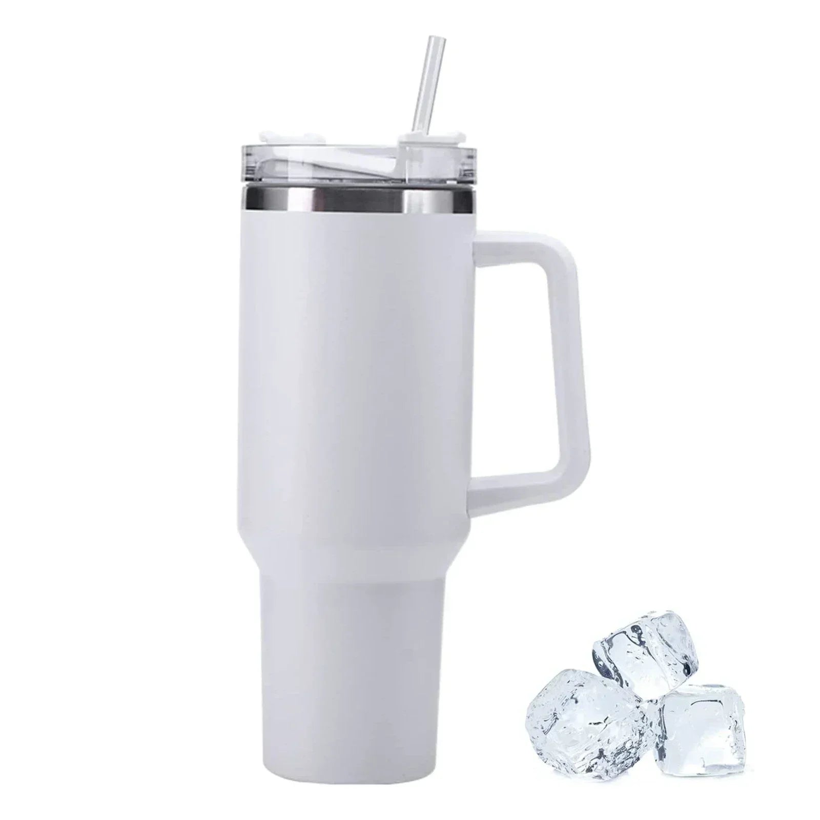 40oz Thermos Coffee Mug With Straw Stainless Steel Coffee Thermos Portable Tumbler - BeautiMass