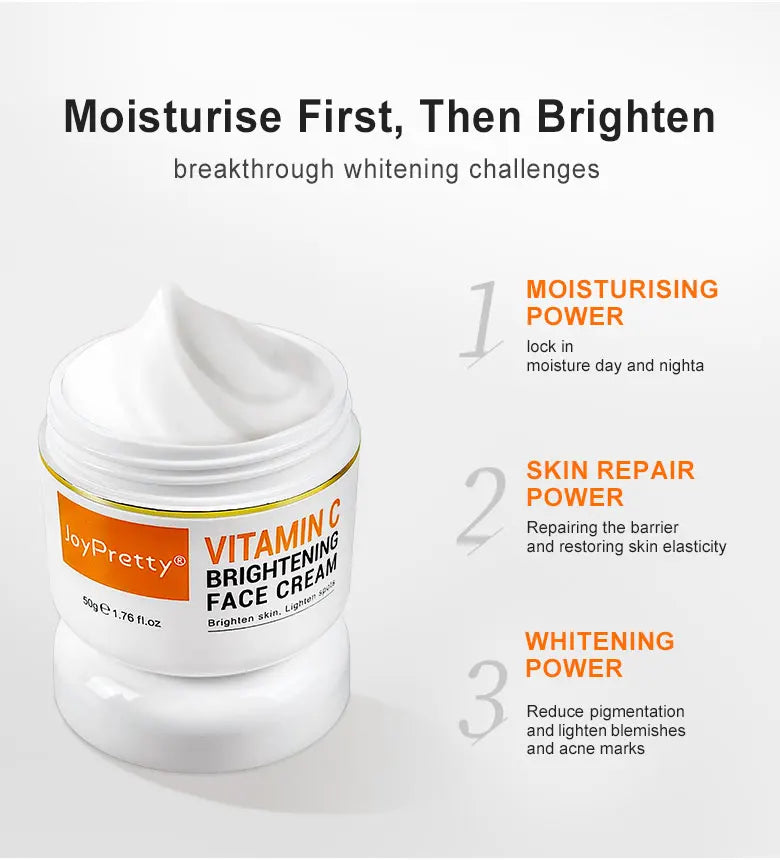 Vitamin C Face Cream Whitening Dark Spots Removal Moisturizing Facial Cream - BeautiMass