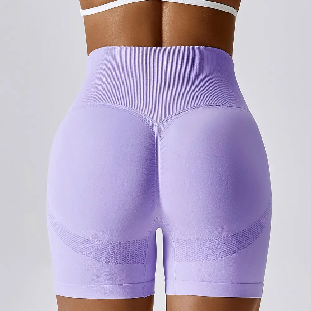 Women Seamless High Waist Sports Shorts For Cycling Jogging Fitness Gym Shorts Leggings - BeautiMass