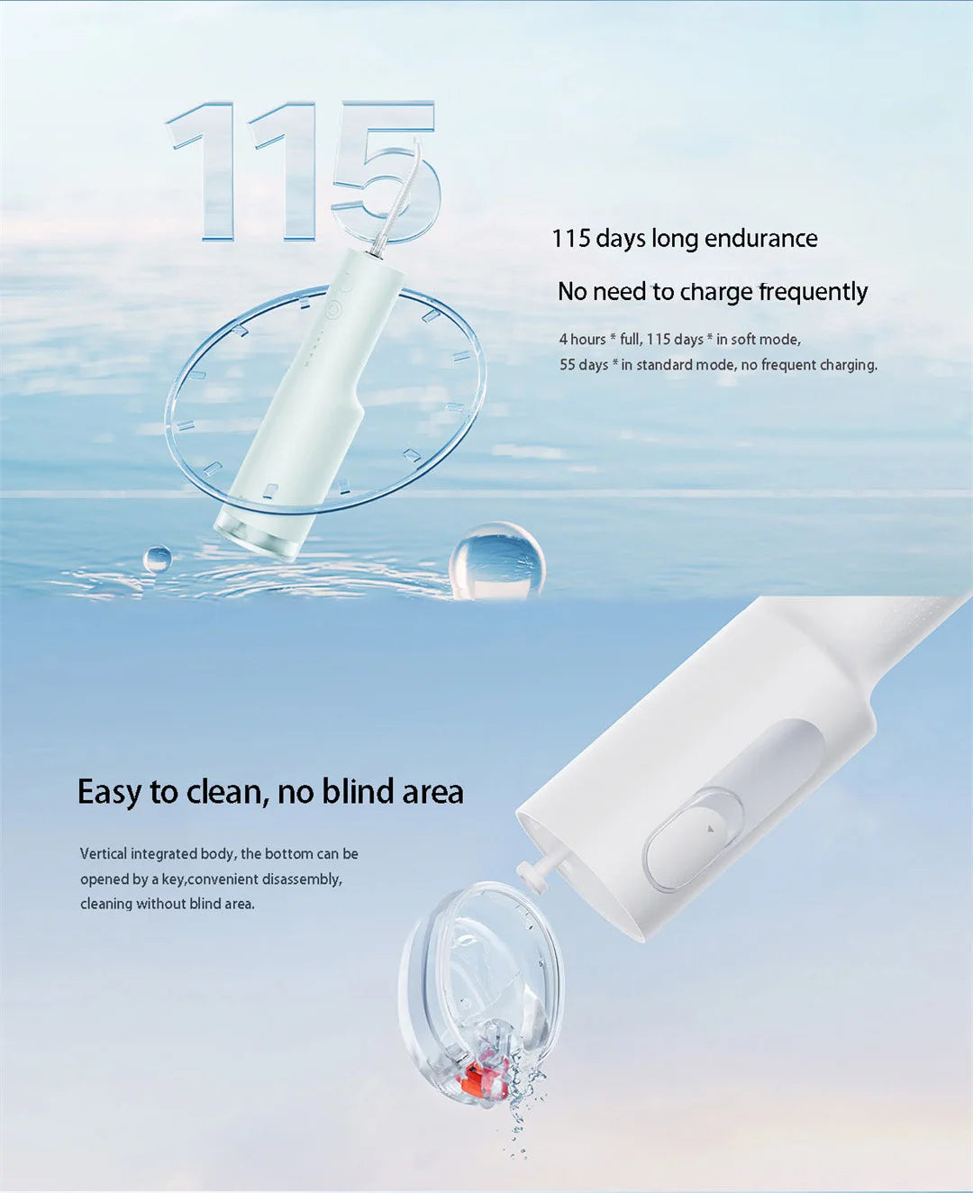 Xiaomi Mijia Oral Irrigator F300 MEO703 Waterpulse Dental Irrigator Portable Oral Flusher IPX7 240ML Water Tank Tooth Cleaner BeautiMass