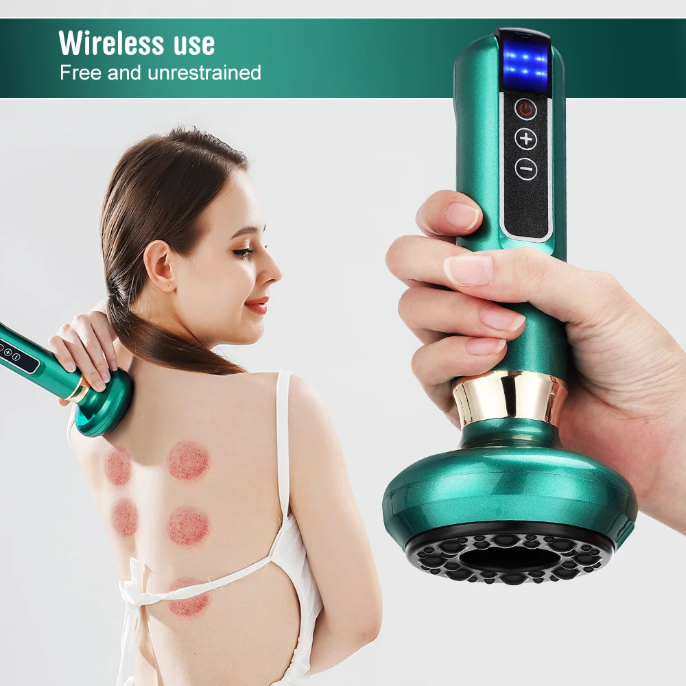 Electric Cupping Massager Vacuum Suction Cup Anti Cellulite Health Scraping Infrared Heat - BeautiMass