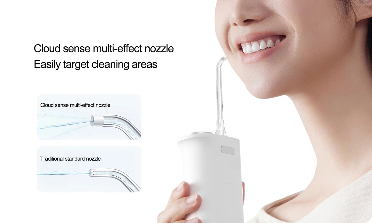 XIAOMI MIJIA Oral Irrigator F400,Portable Cordless Water Dental Flosser Teeth Pick,4 Mode,200ml Water Tank,Electric Waterflosser BeautiMass