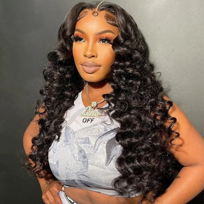 40 Inch Loose Deep Wave 13x6 HD Lace Frontal Human Hair Wig Brazilian Curly 13x4 - BeautiMass