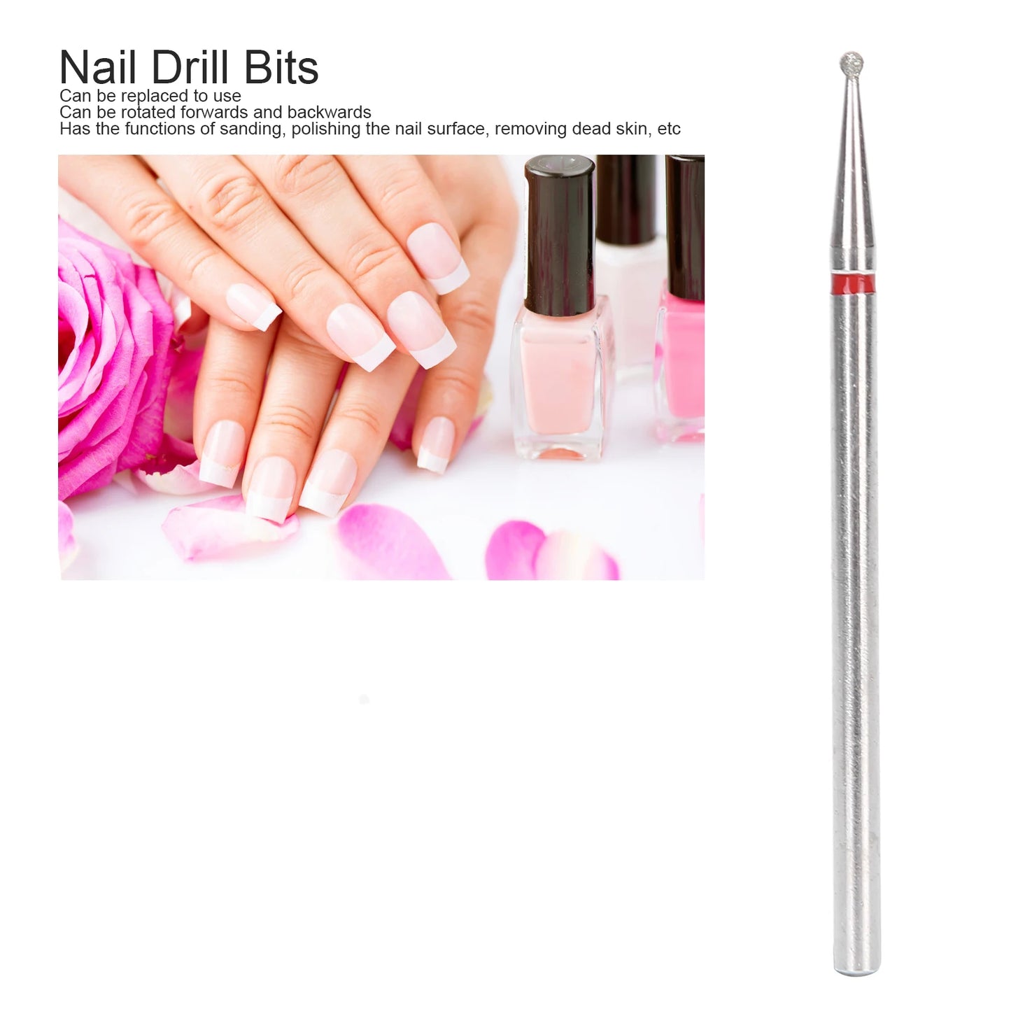 50pcs Diamond Nail Drill Cuticle Bit Set Milling Cutter for Manicure Electric Cutter Bits - BeautiMass