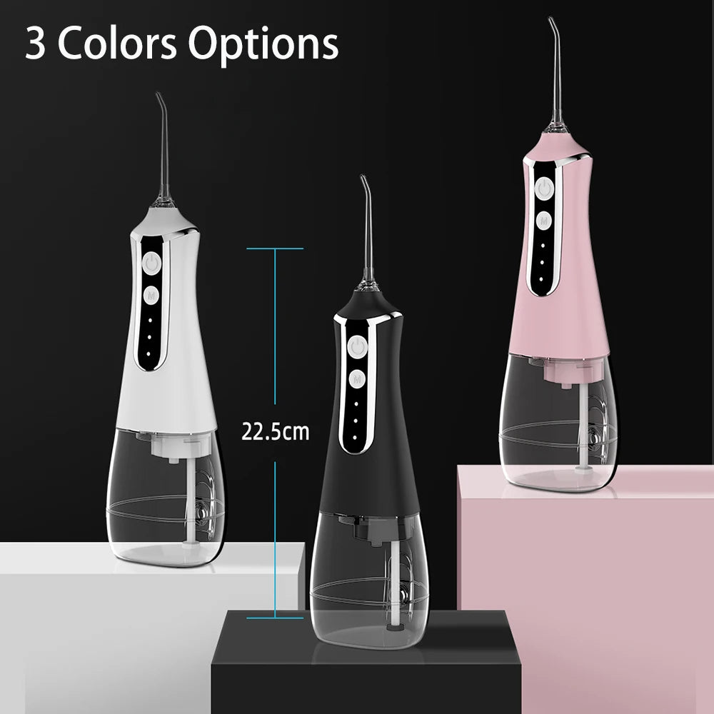 Oral Irrigator USB Rechargeable Water Flosser Portable Dental Water Jet 310ML Water Tank IPX7 Waterproof Teeth Cleaner Travel BeautiMass