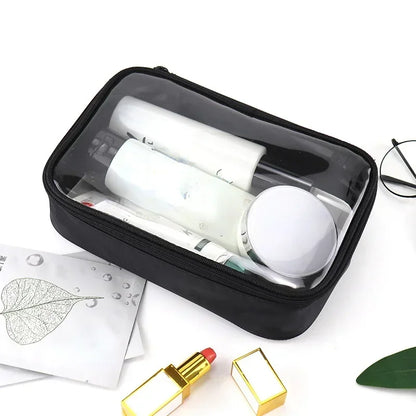 Waterproof Transparent Cosmetic Makeup Travel Zipper Clear bag - BeautiMass