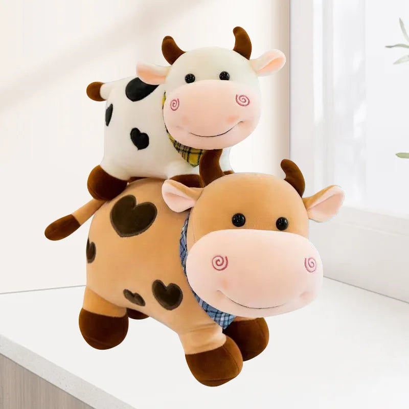 25cm Cartoon Kawaii Cow Plush Doll Toy Soft Bull Plush Animal Toy Pillow - BeautiMass