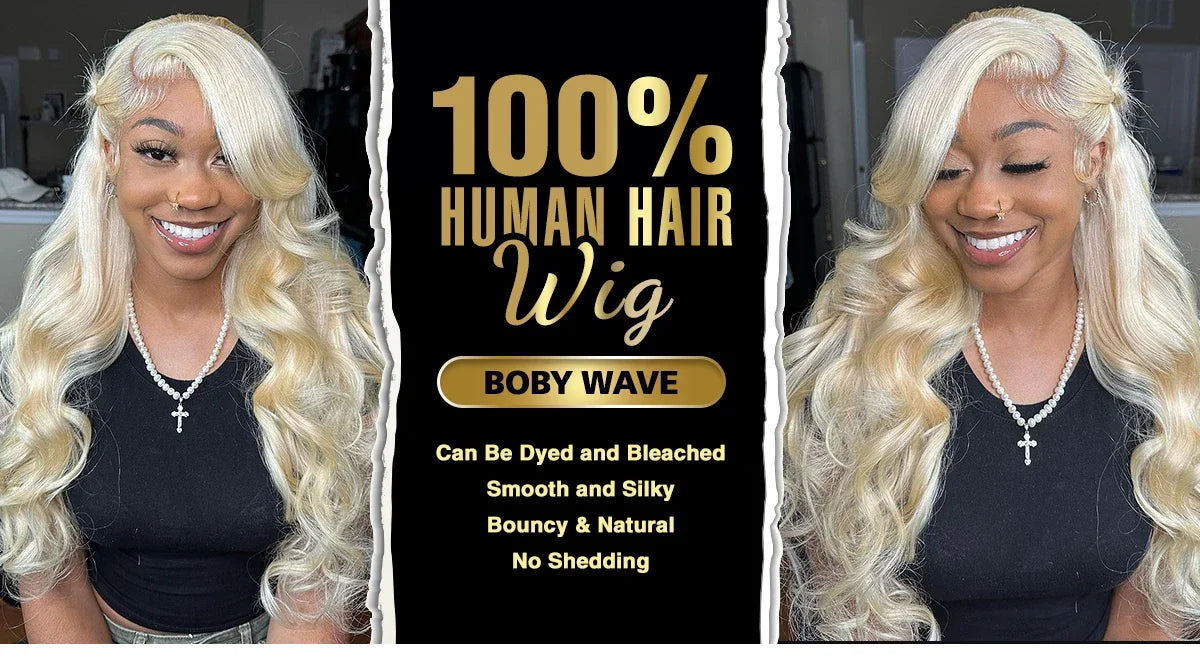 HD Lace Frontal Honey Blonde Human Hair 13x6 28 Inch Blonde Lace Front Body Wave Wigs - BeautiMass