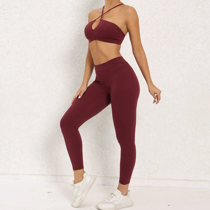 Yoga Women's Tracksuit 2PCS Fitness Yoga Sets Sportswear Workout Bra+High Waist Leggings Gym Clothing Sports Suits Athletic Wear - BeautiMass