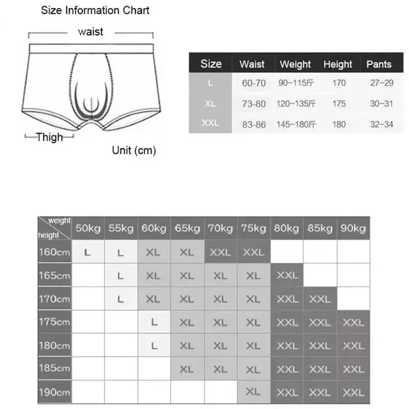 4/5Pcs Man Solid Shorts Underpants Men Boxer Underwear Set Soft Mens Underwear - BeautiMass