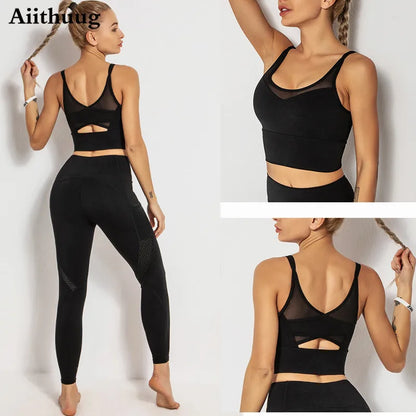 Aiithuug Yoga Bras Fitness Shirts Running Tops Sports Bras Gym Workout Crop Top Yoga Crop Tops Fitness Tank Top Running Bra BeautiMass