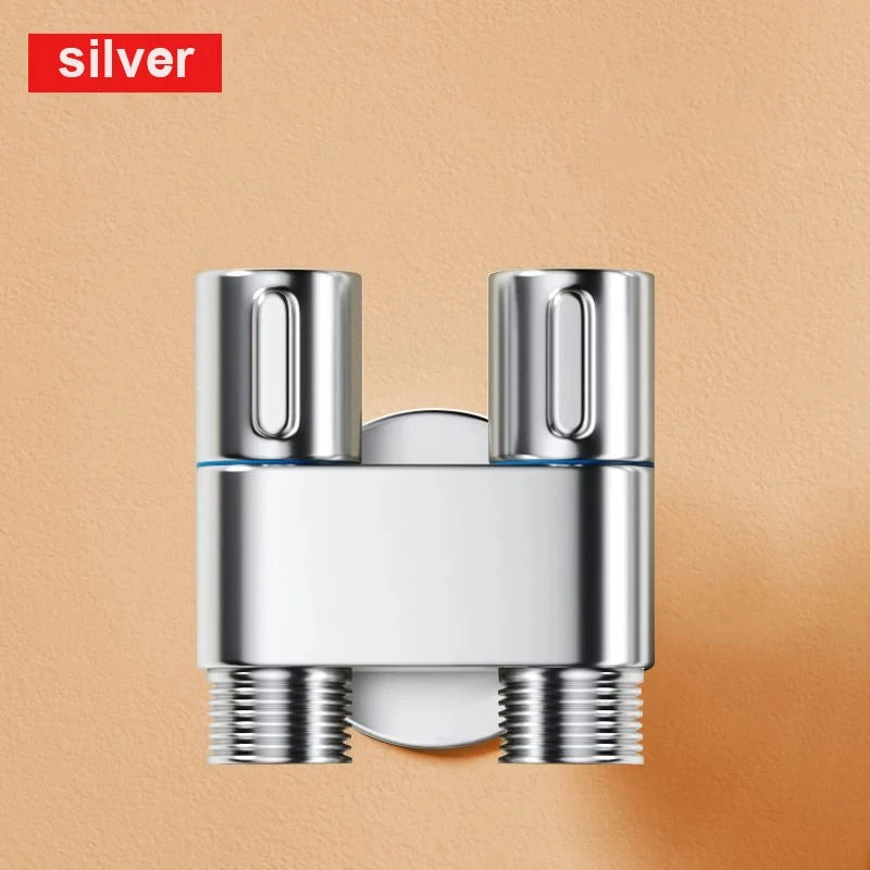 Zinc Alloy Angle Valve Toilet Bidet Sprayer Set One In Two Out Water Cleaning Sprayer - BeautiMass