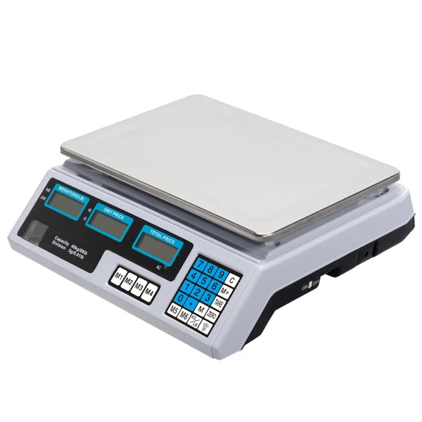 ACS-30 40kg/5g Digital Price Computing Scale for Vegetable US Plug Silver & White - BeautiMass