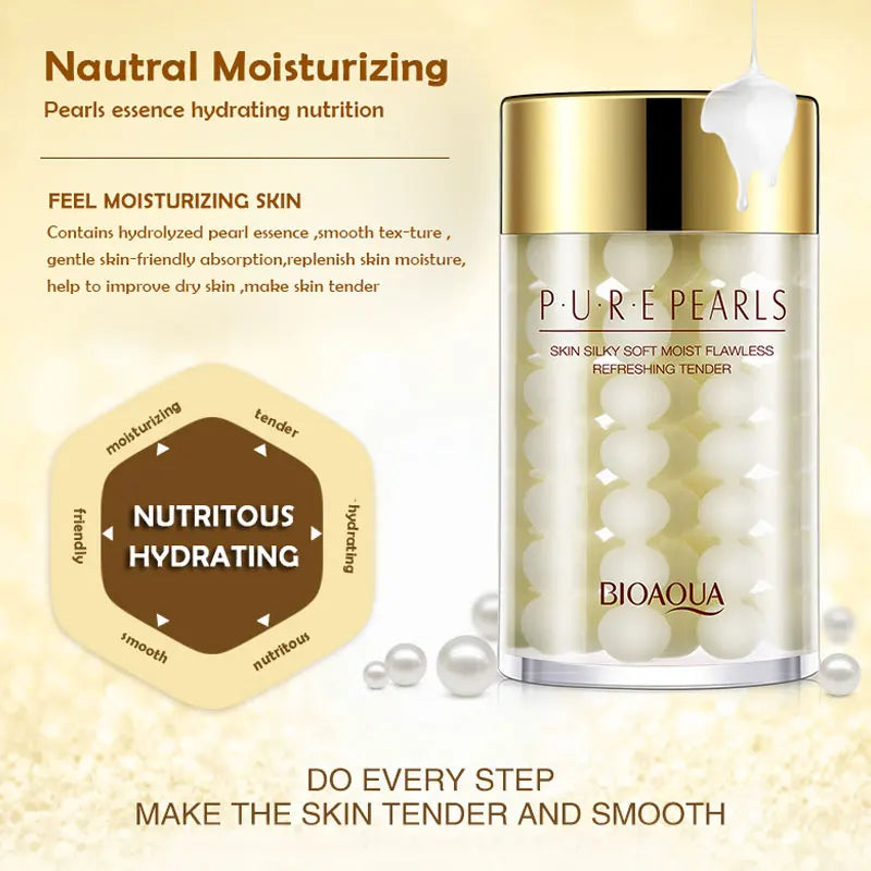 2pcs BIOAQUA Pure Pearl Face Cream Moisturizing Skin Firming Hydrating Facial Cream Beauty Health Skin Care BeautiMass