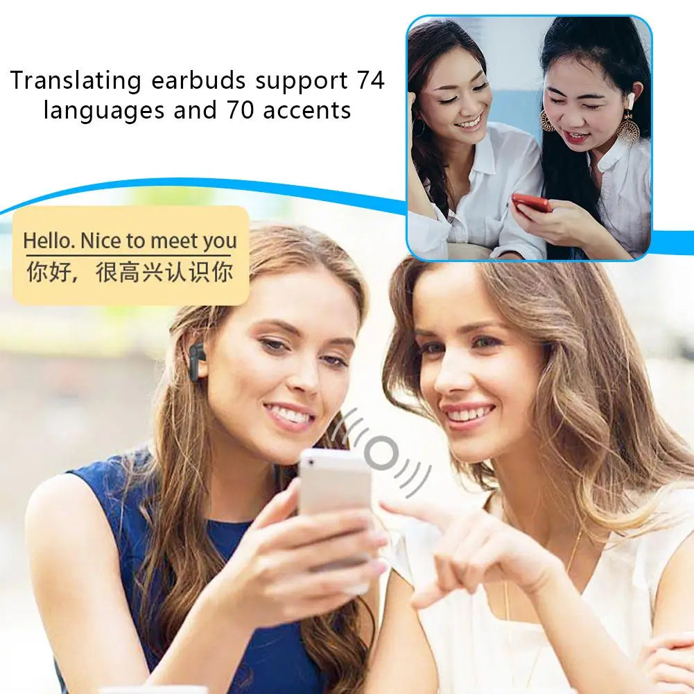 Translation Headphones B11 Instant Languages Voice Smart Translator Wireless Bluetooth - BeautiMass