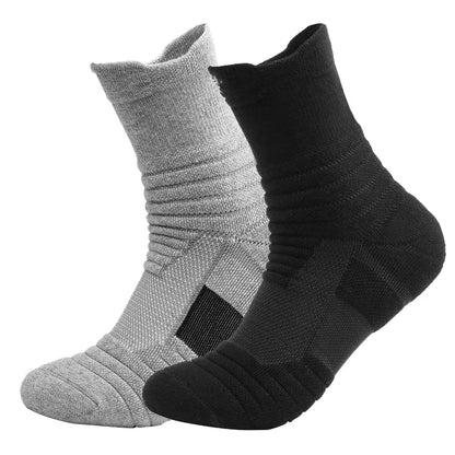 2Pairs Anti-slip Football Socks Men Women Cotton Sock Short Long Tube - BeautiMass