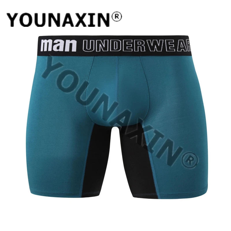 1 Pcs Big Size Men Boxers Briefs Bamboo Fiber Knickers Stitching Long Undies - BeautiMass