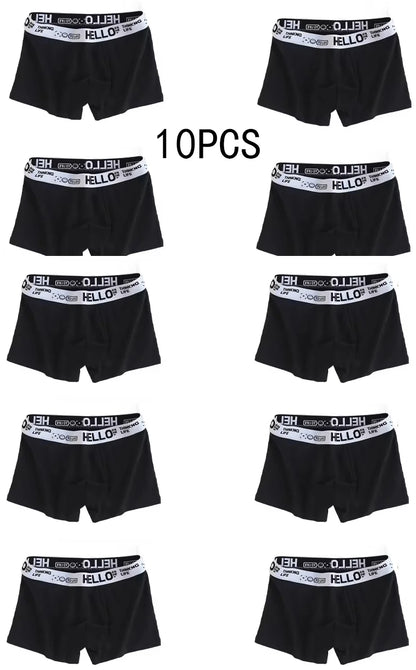 10Pcs/Men's Fashion Underwear High Stretch Boxer Shorts Breathable Soft Plus Size L-4XL - BeautiMass